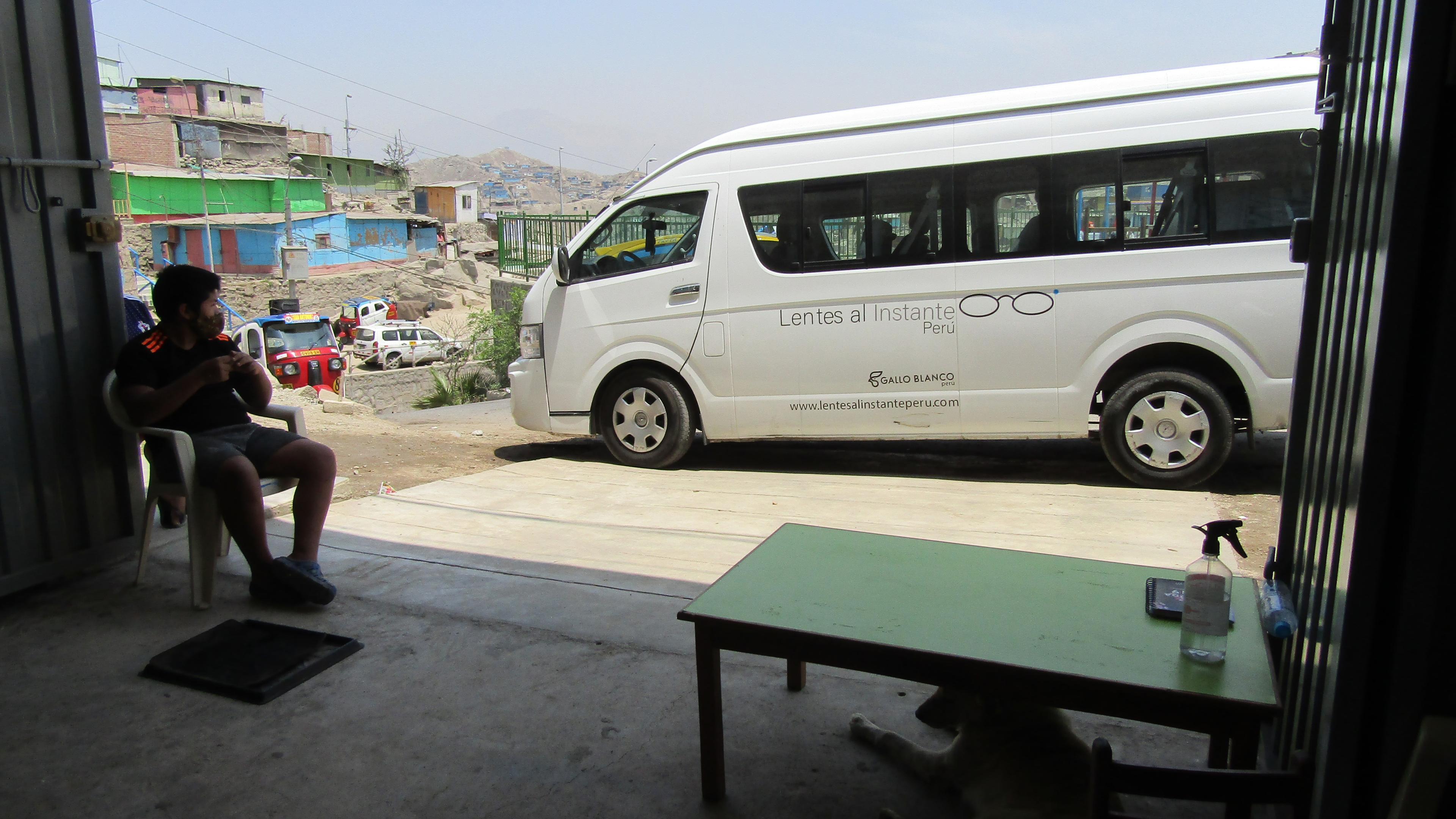 Minibus in favela